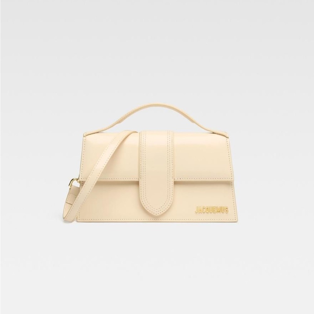 NWT + COA Jacquemus Le GRAND Bambino Satchel Ivory w Gold Accents - Picture 13 of 14